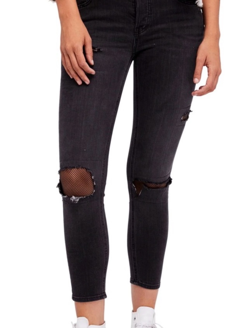Free People We the Free Distressed Skinny Mid-Rise Crop Jeans. MAKE ME AN OFFER!